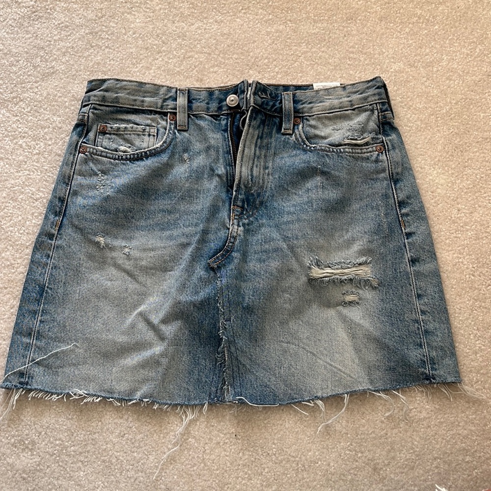 HM Distressed Denim mini skirt
